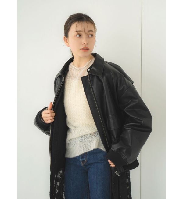 Ungrid「フェイクレザーブルゾン」|ブルゾン・スタジャン|