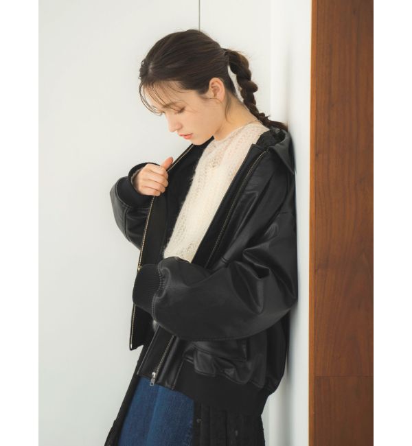 Ungrid「フェイクレザーブルゾン」|ブルゾン・スタジャン|