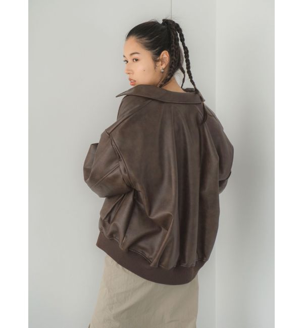 Ungrid「フェイクレザーブルゾン」|ブルゾン・スタジャン|