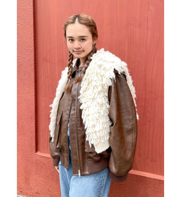 Ungrid「フェイクレザーブルゾン」|ブルゾン・スタジャン|