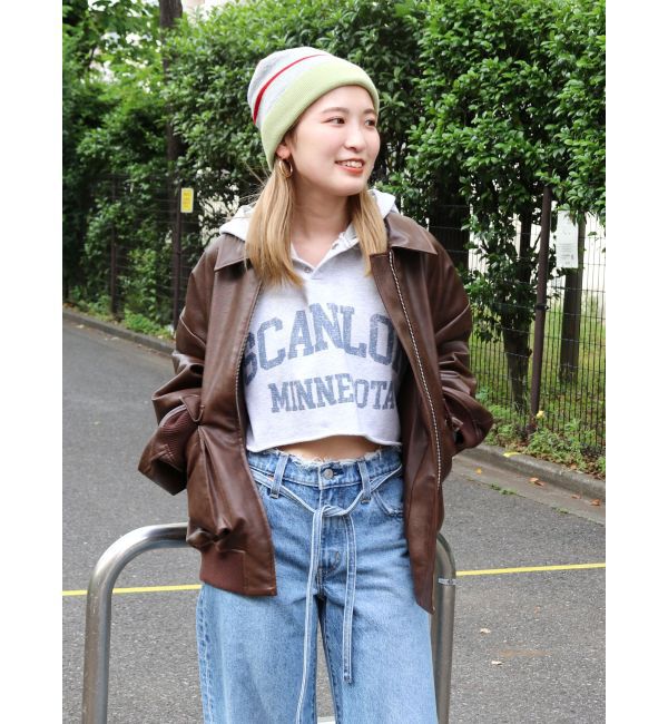 Ungrid「フェイクレザーブルゾン」|ブルゾン・スタジャン|