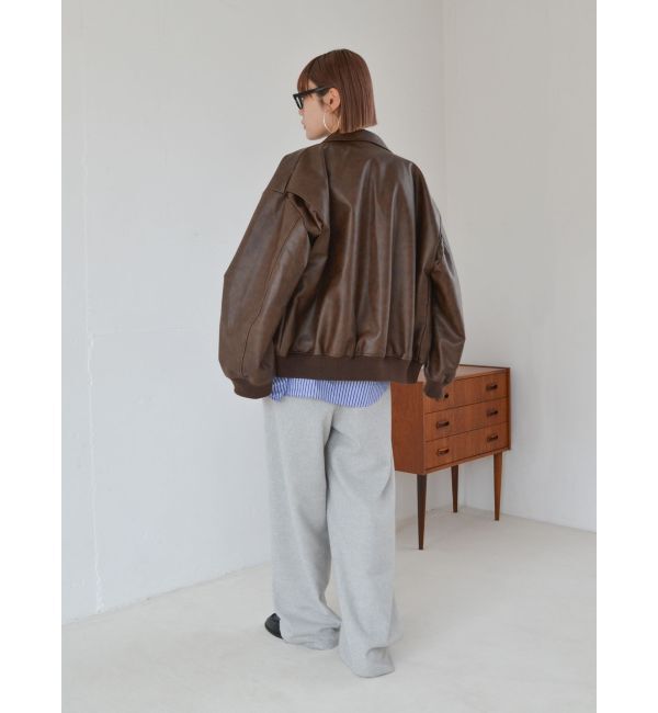 Ungrid「フェイクレザーブルゾン」|ブルゾン・スタジャン|