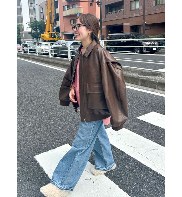 Ungrid「フェイクレザーブルゾン」|ブルゾン・スタジャン|