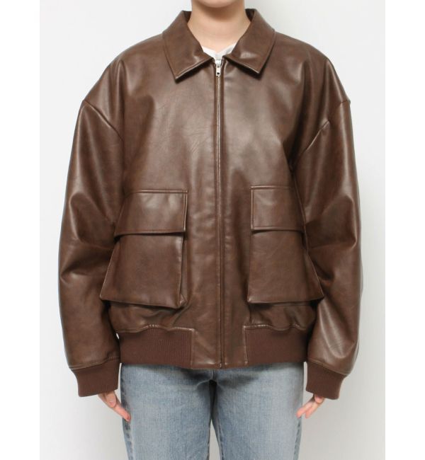 Ungrid「フェイクレザーブルゾン」|ブルゾン・スタジャン|