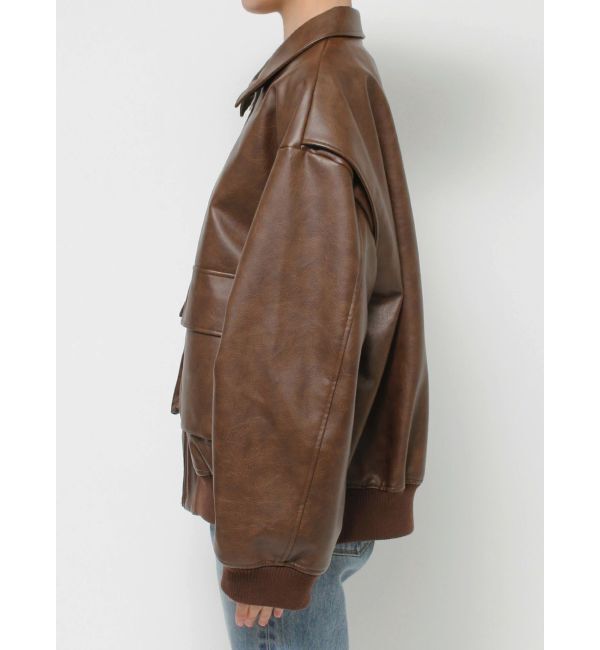 Ungrid「フェイクレザーブルゾン」|ブルゾン・スタジャン|