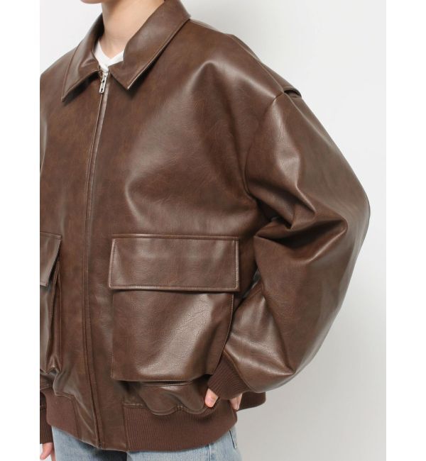 Ungrid「フェイクレザーブルゾン」|ブルゾン・スタジャン|