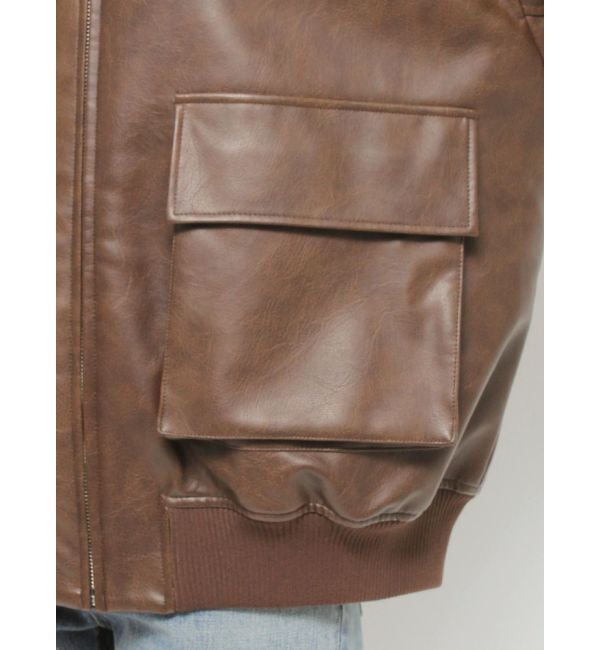 Ungrid「フェイクレザーブルゾン」|ブルゾン・スタジャン|