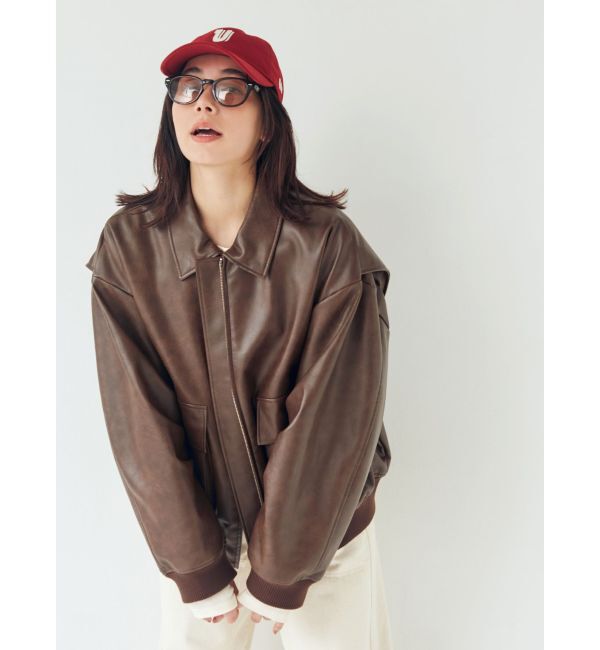 Ungrid「フェイクレザーブルゾン」|ブルゾン・スタジャン|