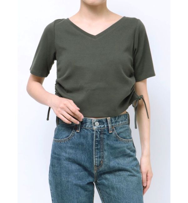 Ungrid「サイドギャザーショートTee」|Tシャツ・カットソー|