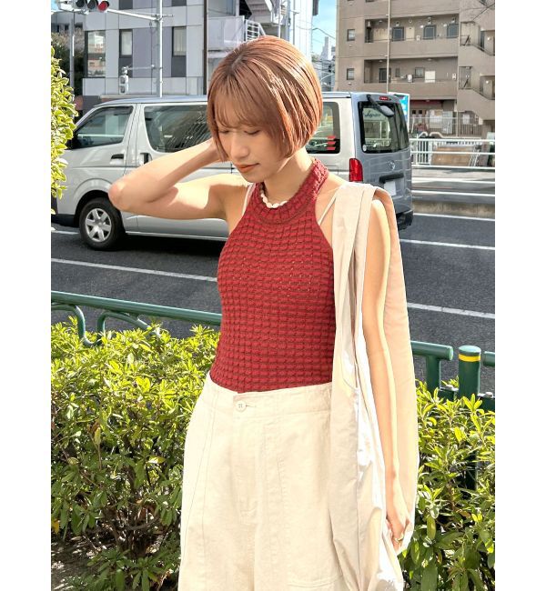 Ungrid「ホルターネックデザインニット」|タンクトップ|