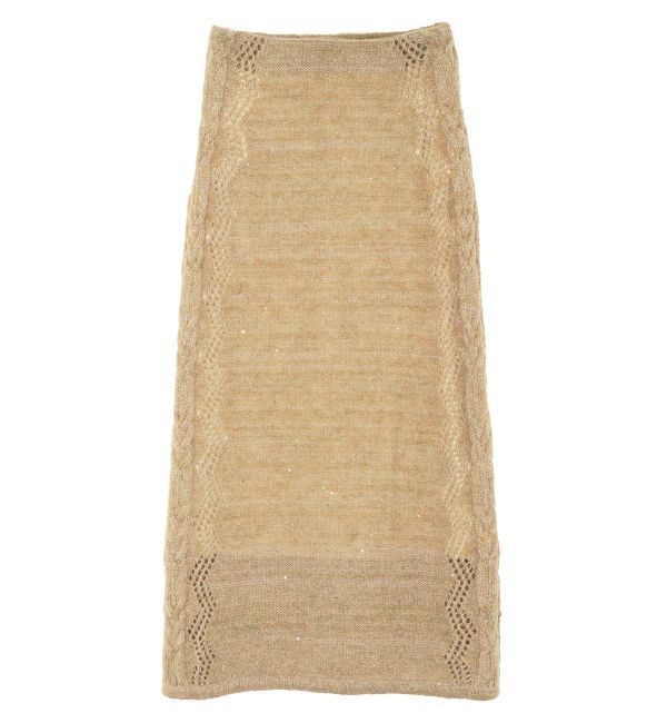 LAGUNAMOON「スパンコールニットスカート」|スカート|イエロー