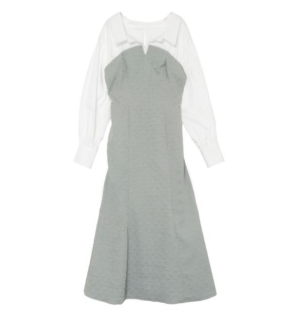 LAGUNAMOON「シャツドッキングエンボスワンピース」|ワンピース|