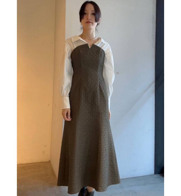 LAGUNAMOON「シャツドッキングエンボスワンピース」|ワンピース|