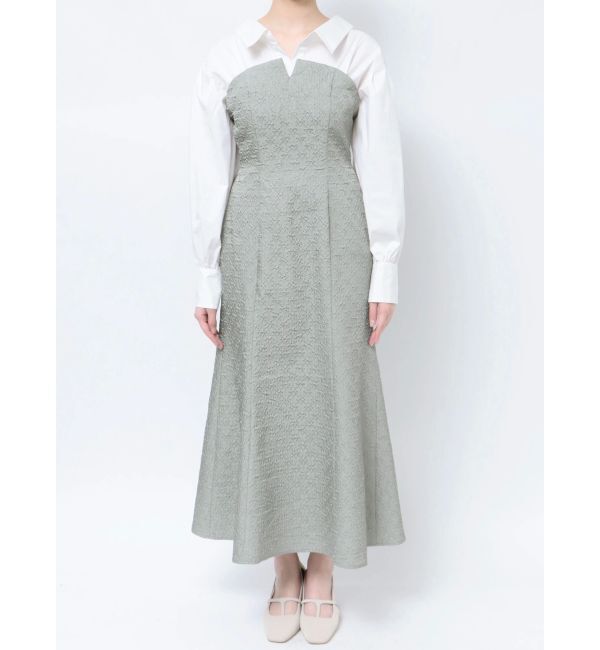 LAGUNAMOON「シャツドッキングエンボスワンピース」|ワンピース|