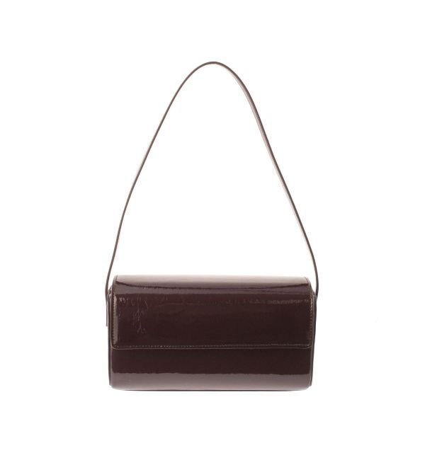 LAGUNAMOON「エナメルスクエアミニバッグ」|ハンドバッグ|ボルドー
