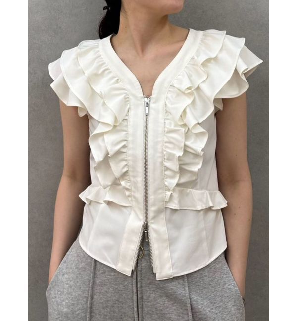LAGUNAMOON「WZIPフリルブラウス」|シャツ・ブラウス|