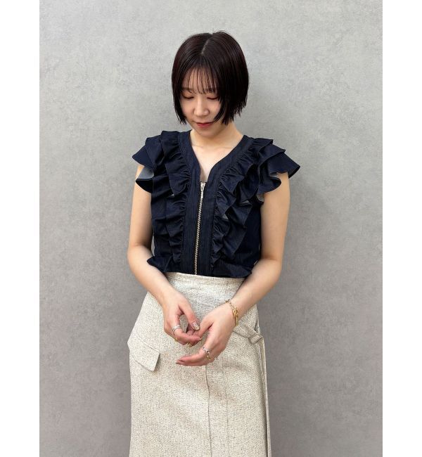 LAGUNAMOON「WZIPフリルブラウス」|シャツ・ブラウス|