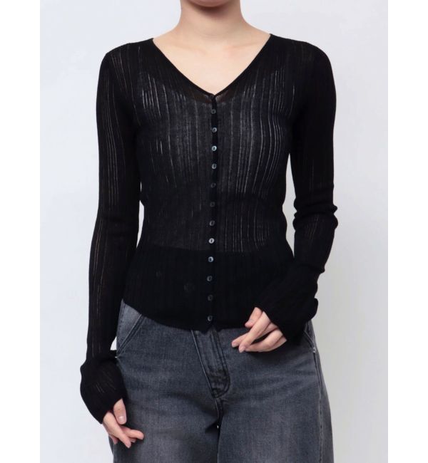 LAGUNAMOON「2WAYランダムリブシアーニットカーデ」|カーディガン|