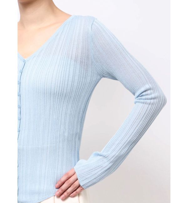 LAGUNAMOON「2WAYランダムリブシアーニットカーデ」|カーディガン|