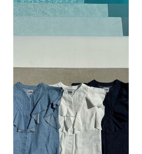 LAGUNAMOON「【Leeコラボ】Vネックフリルタックブラウス」|シャツ・ブラウス|