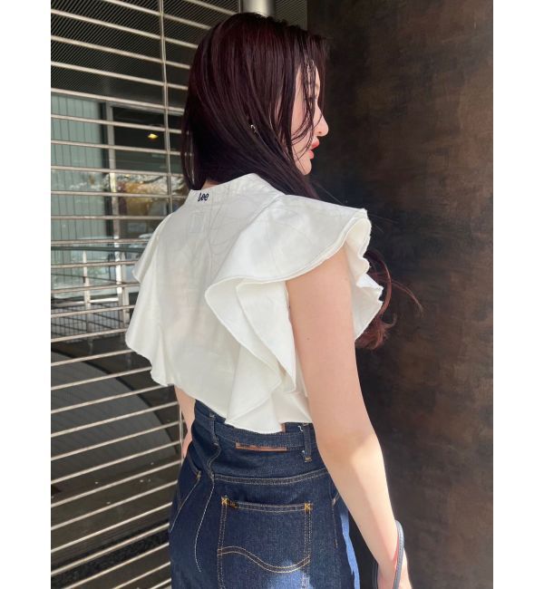 LAGUNAMOON「【Leeコラボ】Vネックフリルタックブラウス」|シャツ・ブラウス|