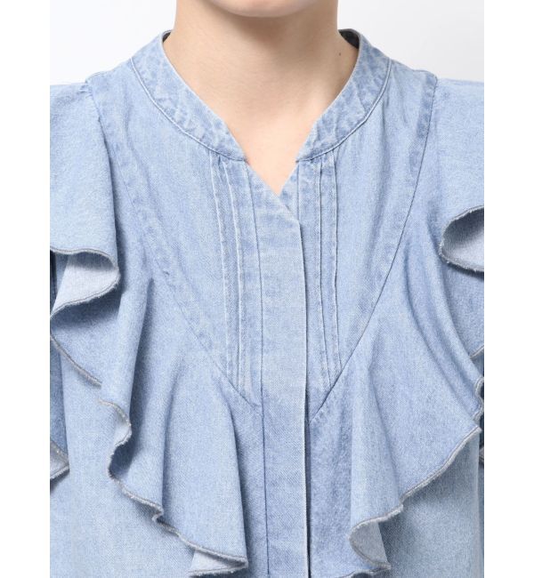 LAGUNAMOON「【Leeコラボ】Vネックフリルタックブラウス」|シャツ・ブラウス|