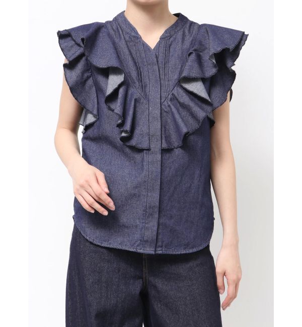 LAGUNAMOON「【Leeコラボ】Vネックフリルタックブラウス」|シャツ・ブラウス|