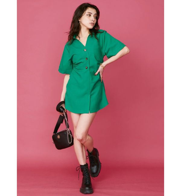 EVRIS「シャツミニワンピース」|ワンピース|