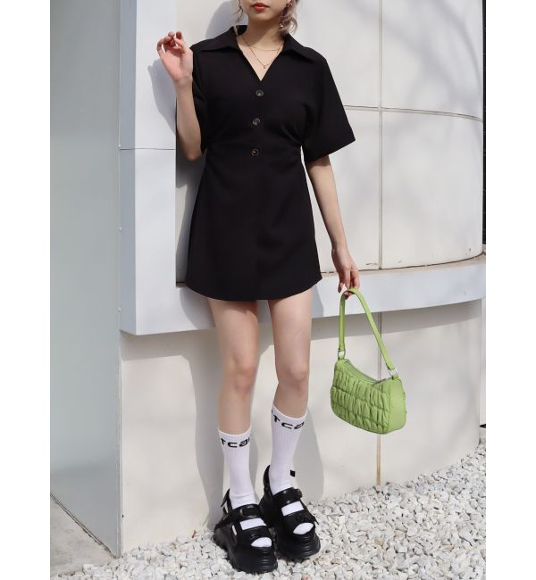 EVRIS「シャツミニワンピース」|ワンピース|