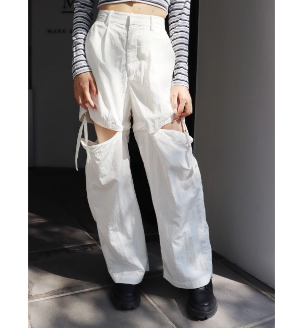 EVRIS「サイドオープン2WAYパンツ」|カーゴ|ホワイト