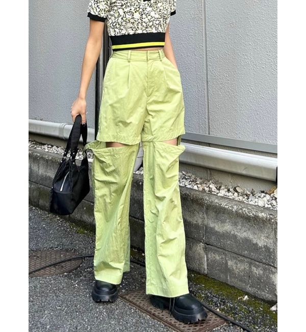 EVRIS「サイドオープン2WAYパンツ」|カーゴ|グリーン
