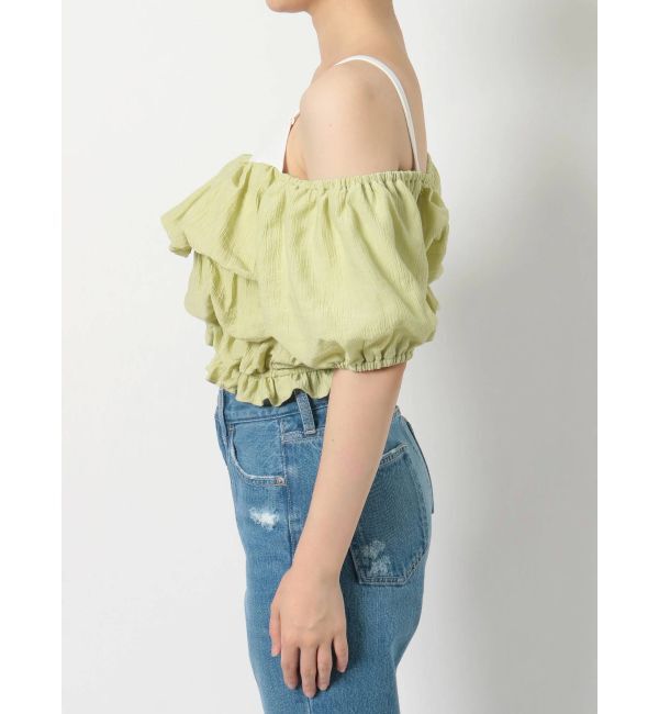 EVRIS「パフスリーブショートトップス」|シャツ・ブラウス|