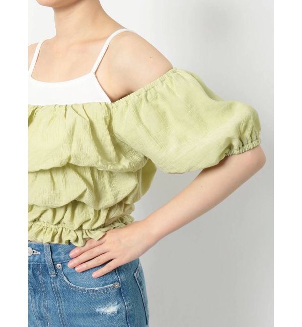 EVRIS「パフスリーブショートトップス」|シャツ・ブラウス|