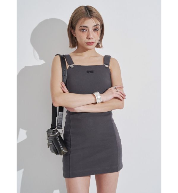 EVRIS「ワンポイントリブジャンスカ」|ジャンパースカート|