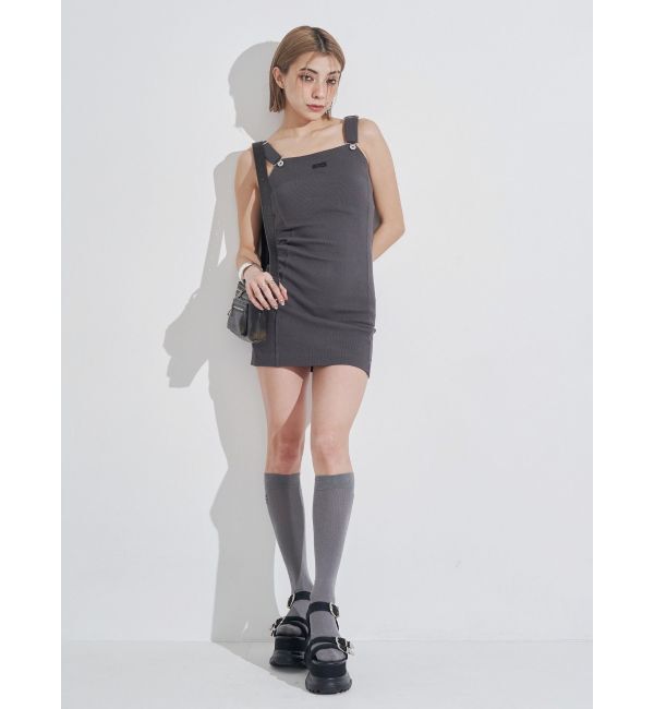 EVRIS「ワンポイントリブジャンスカ」|ジャンパースカート|