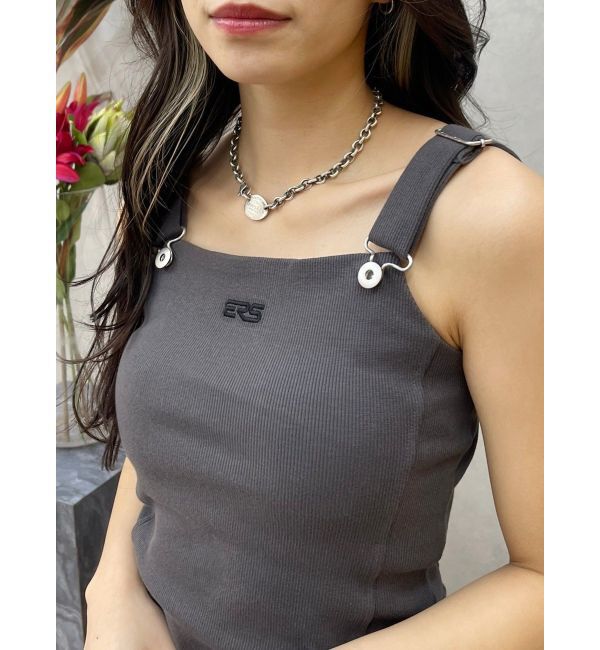 EVRIS「ワンポイントリブジャンスカ」|ジャンパースカート|