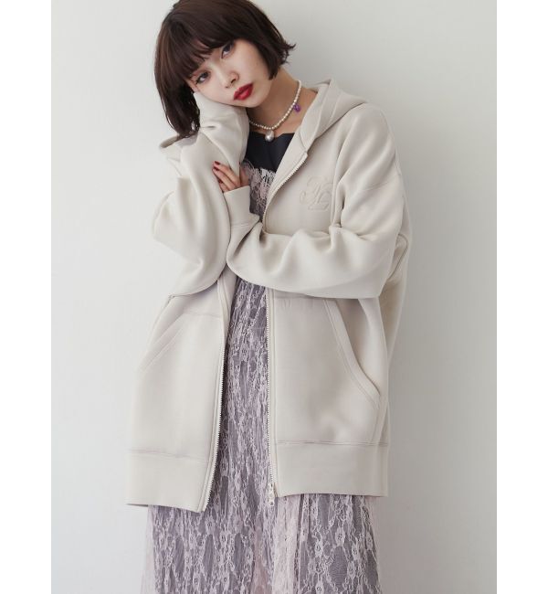 jouetie「ダブルジップBIGフーディ」|パーカー|アイボリー