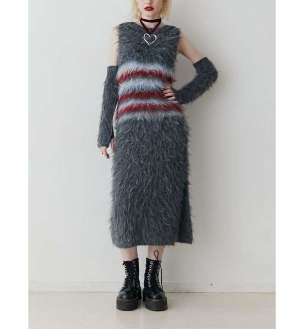 jouetie「シャギーアームウォーマーセットワンピース」|ワンピース|グレー