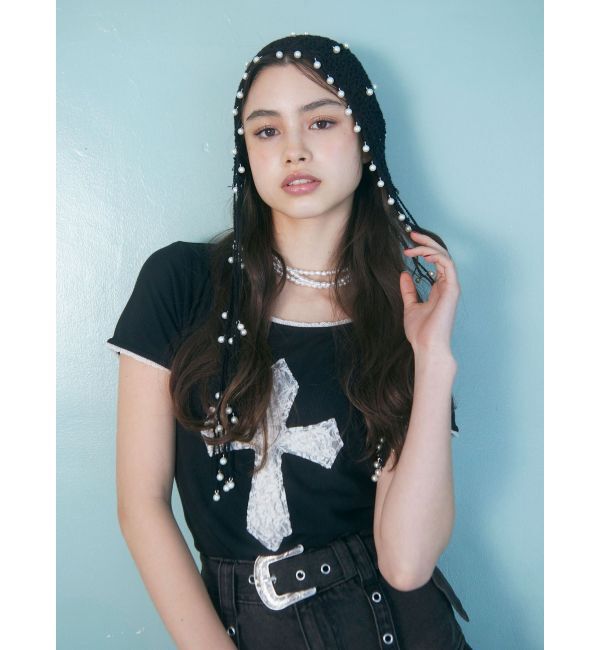 jouetie「クロスレースドッキングTシャツ」|Tシャツ・カットソー|