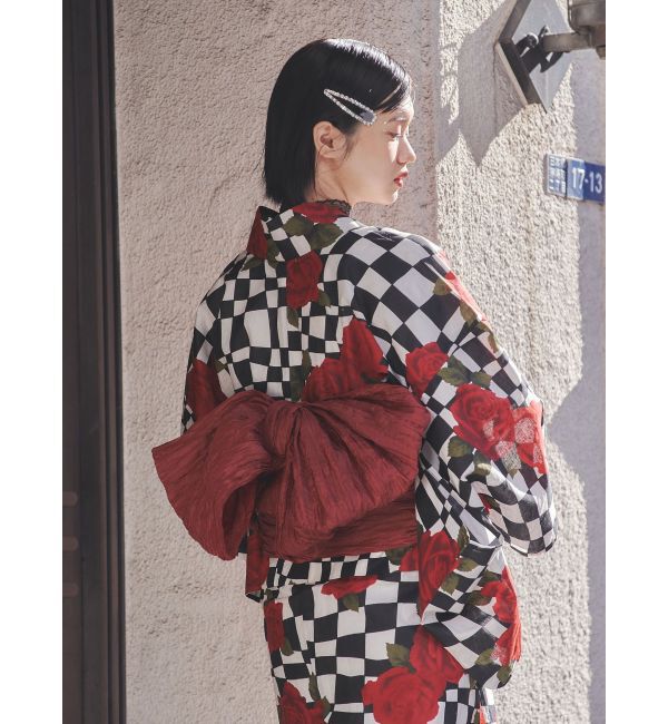 jouetie「【jouetieオリジナル】ローズチェッカーセパレート浴衣セット」|その他|