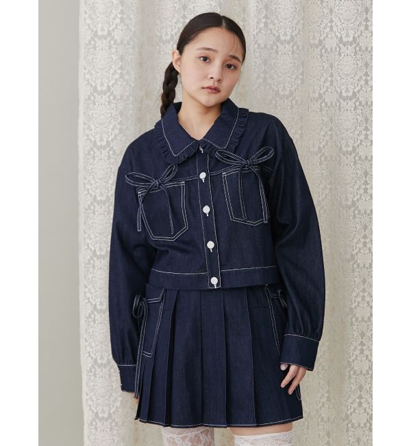 merry jenny「リボンポケットデニムジャケット【セットアップ着用可能】」|その他|