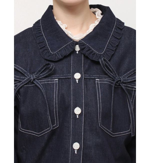 merry jenny「リボンポケットデニムジャケット【セットアップ着用可能】」|その他|