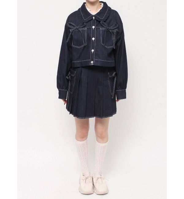merry jenny「リボンポケットデニムジャケット【セットアップ着用可能】」|その他|
