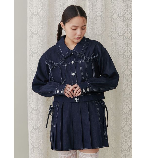 merry jenny「リボンポケットデニムジャケット【セットアップ着用可能】」|その他|