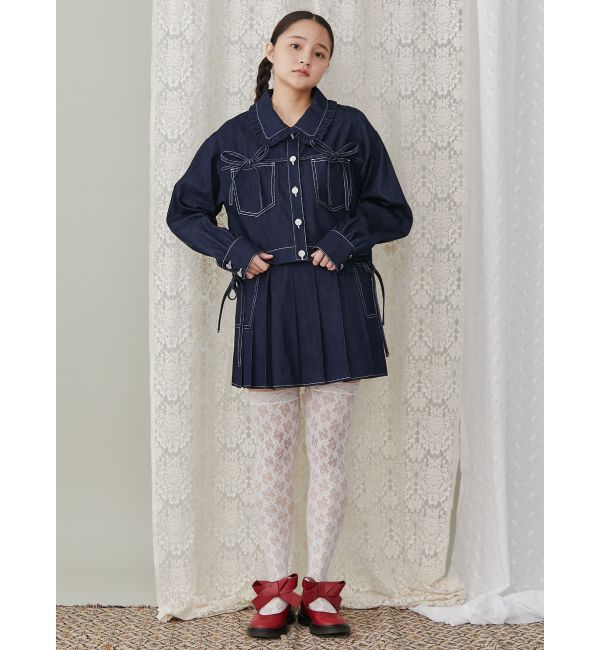 merry jenny「リボンポケットデニムジャケット【セットアップ着用可能】」|その他|