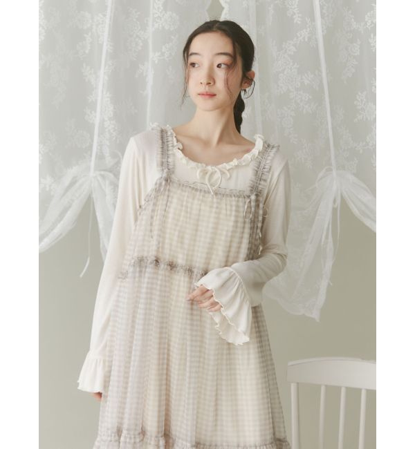 merry jenny「ギンガムシアーティアードワンピース」|ワンピース|