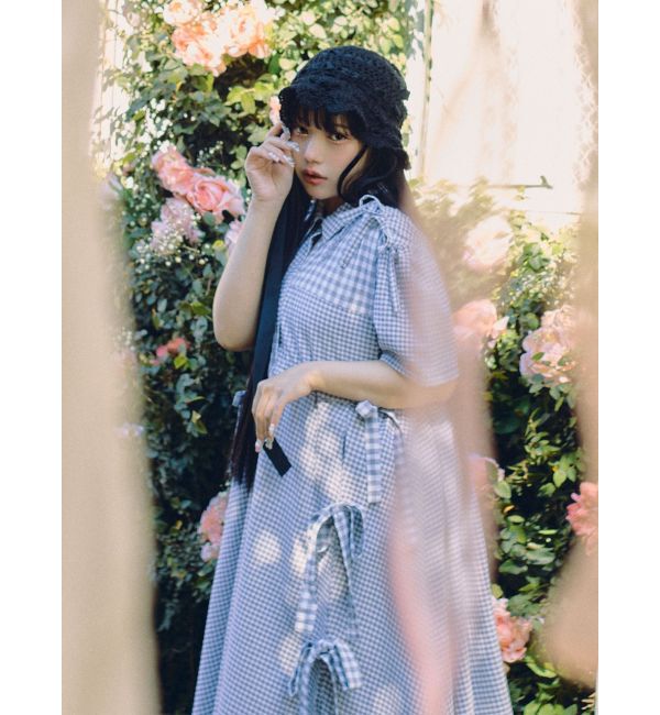merry jenny「ギンガムチェックリボンドロストワンピース」|ワンピース|