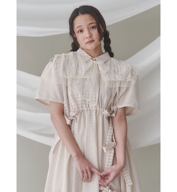 merry jenny「ギンガムチェックリボンドロストワンピース」|ワンピース|