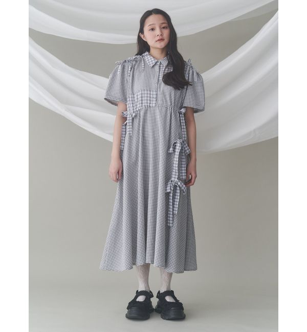merry jenny「ギンガムチェックリボンドロストワンピース」|ワンピース|