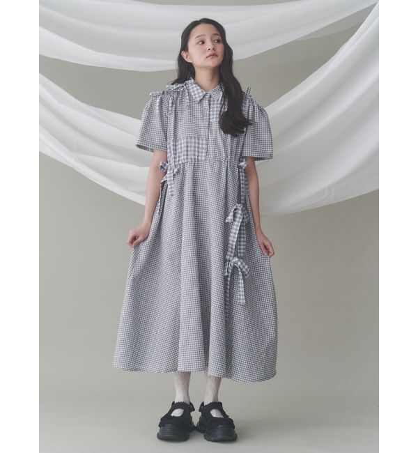 merry jenny「ギンガムチェックリボンドロストワンピース」|ワンピース|